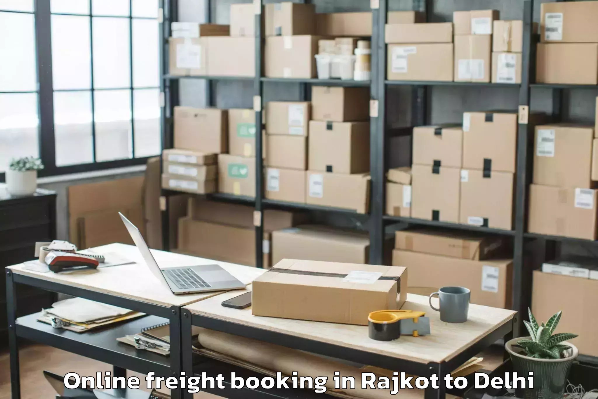 Get Rajkot to D Mall Pitampura Online Freight Booking